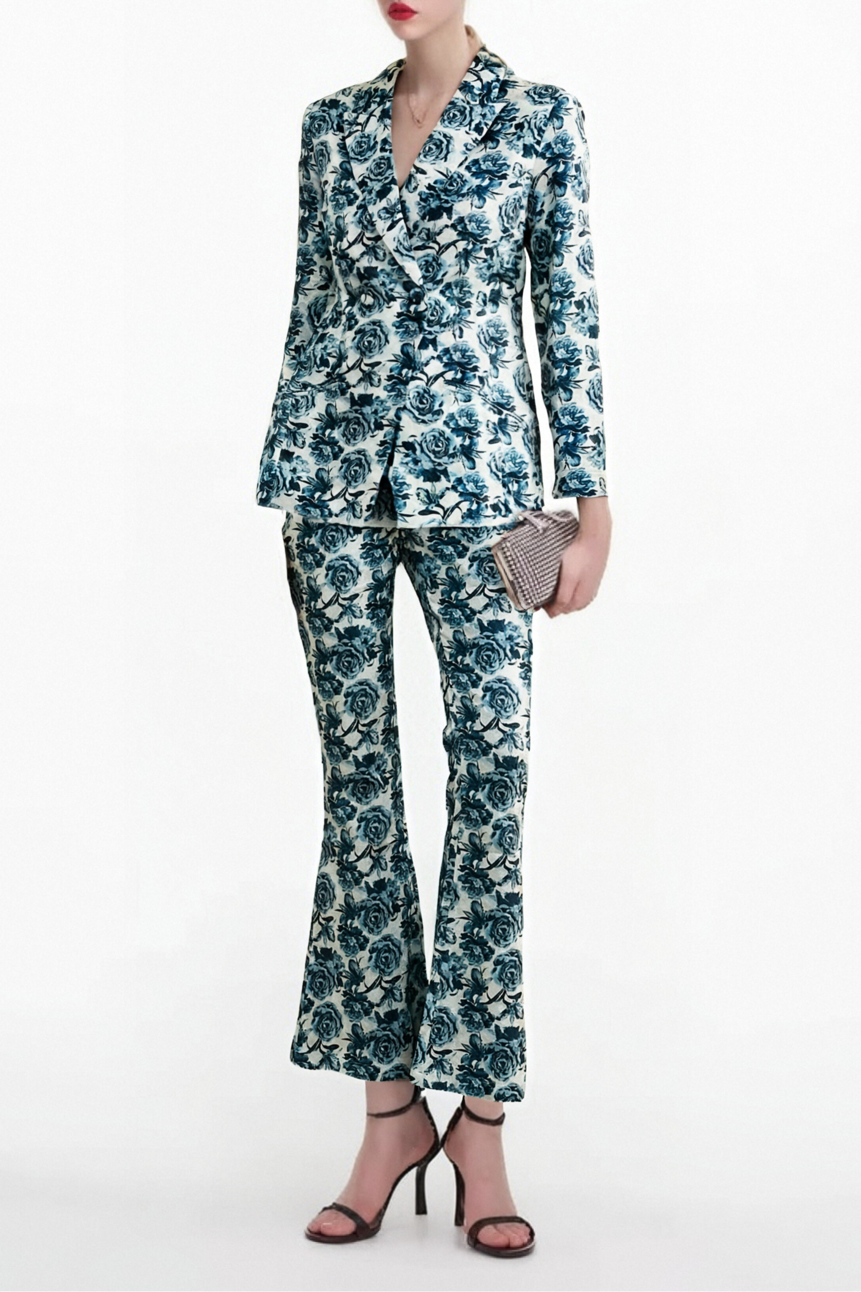 Flowering Girl Women Morgane Floral-Print Jacket & Trousers Matching Set
