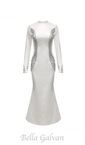 Flowering Girl Women Ashley crystal embellished bodycon maxi dress in white