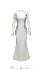 Flowering Girl Women Ashley crystal embellished bodycon maxi dress in white