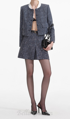 Flowering Girl Women blue boucle jacket
