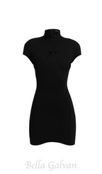 Flowering Girl Women Star Cut-Out bodycon Mini dress in black