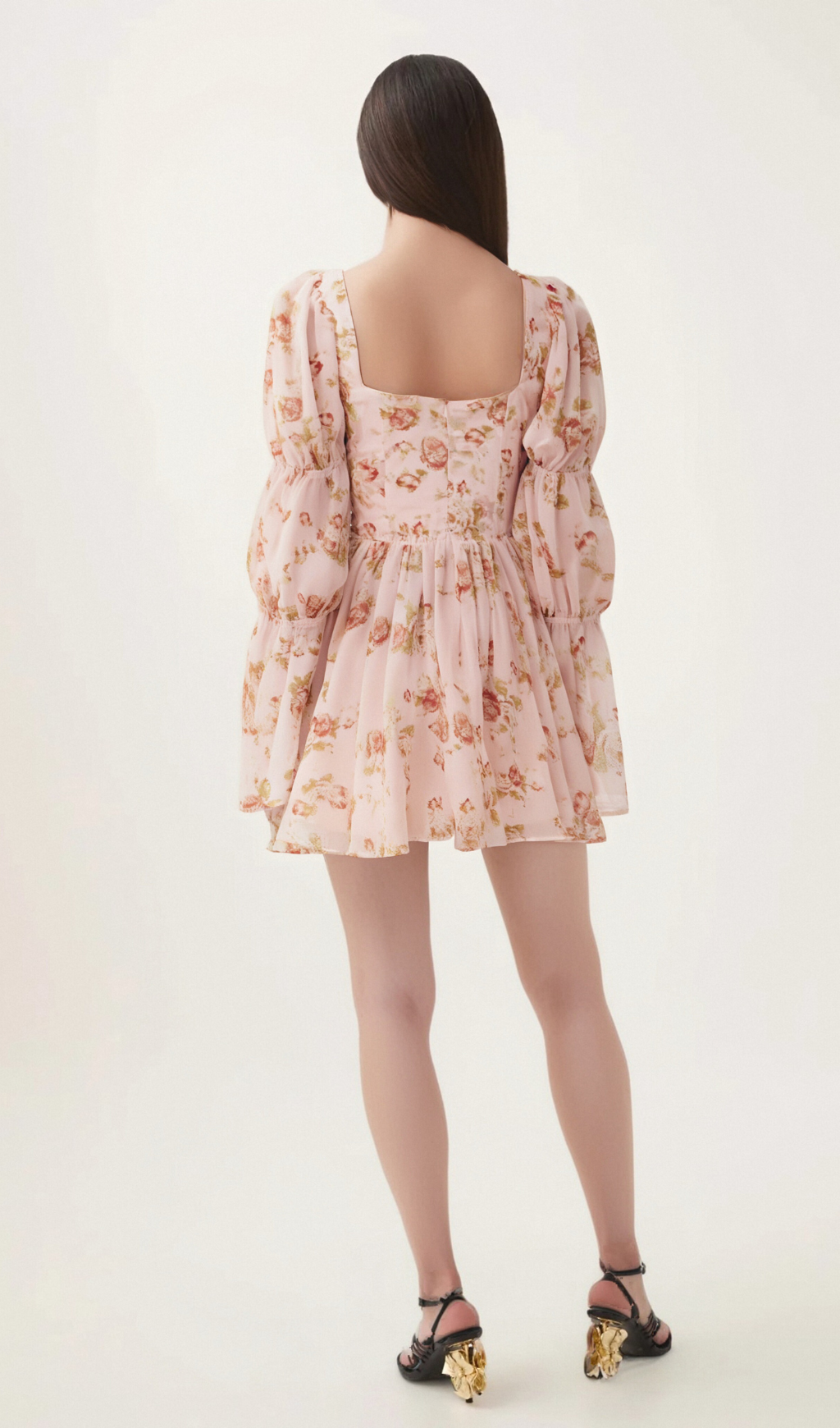 Flowering Girl Women Jeanne pink floral-print pleated mini dress