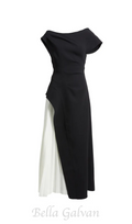 Flowering Girl Women yvette one-shoulder pleated maxi dress in black