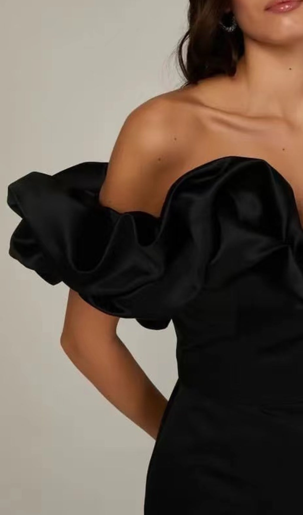 Flowering Girl Women Satin Ruffle Strapless Dress