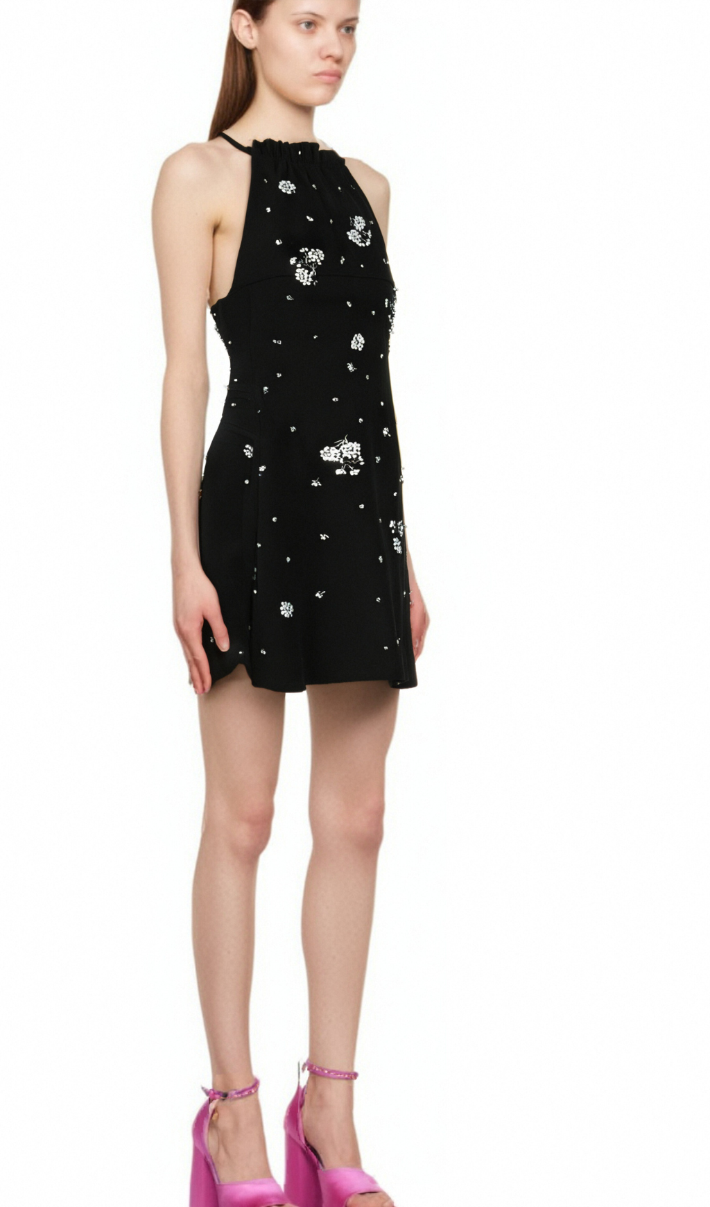 Flowering Girl Women Ariane crystal-embellished scoop-back mini dress
