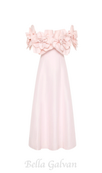 Flowering Girl Women Etta flower strapless midi dress in pink