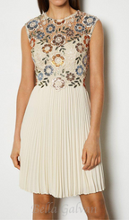 Flowering Girl Women sequin lace floral mini dress in apricot
