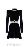 Flowering Girl Women Ishika Bead-Embellished Velvet Cutout Mini Dress