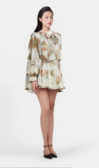 Flowering Girl Women Delphine faux-pearl embellished mini dress in Neutrals
