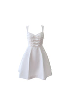 Flowering Girl Women Alyssa Bow Satin Mini Dress In White