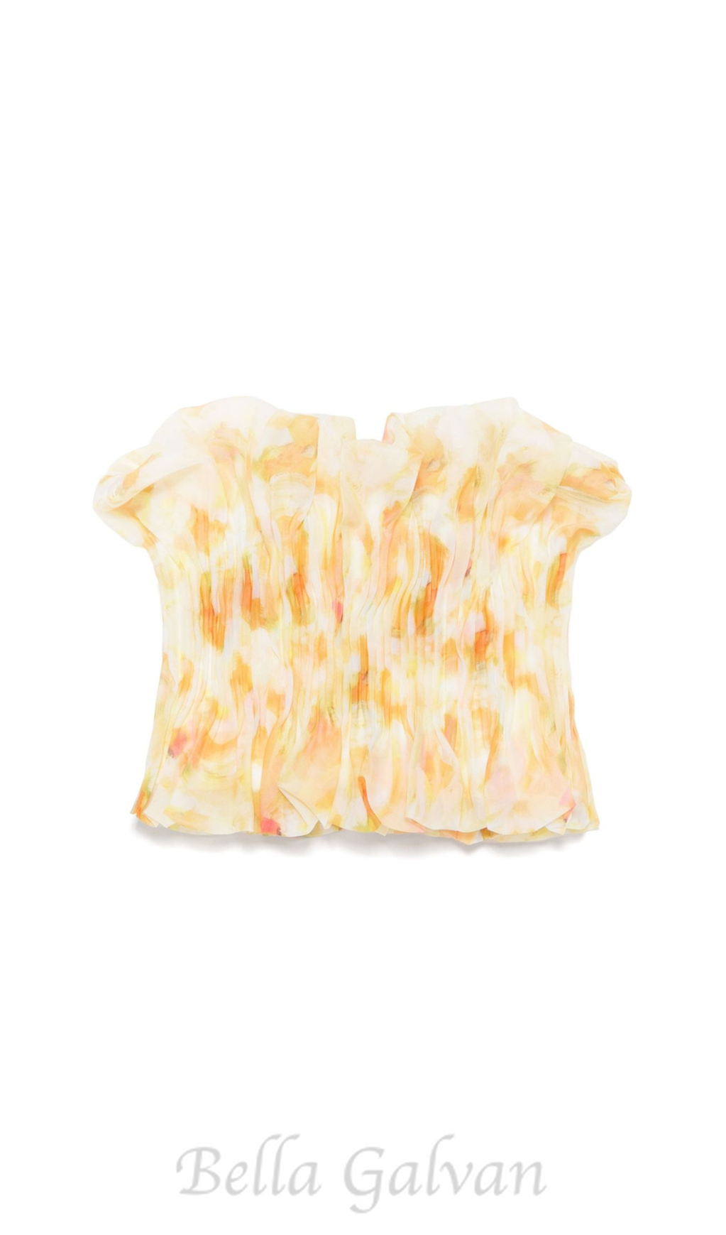 Flowering Girl Women print ruffle trim top in yellow