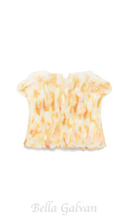 Flowering Girl Women print ruffle trim top in yellow