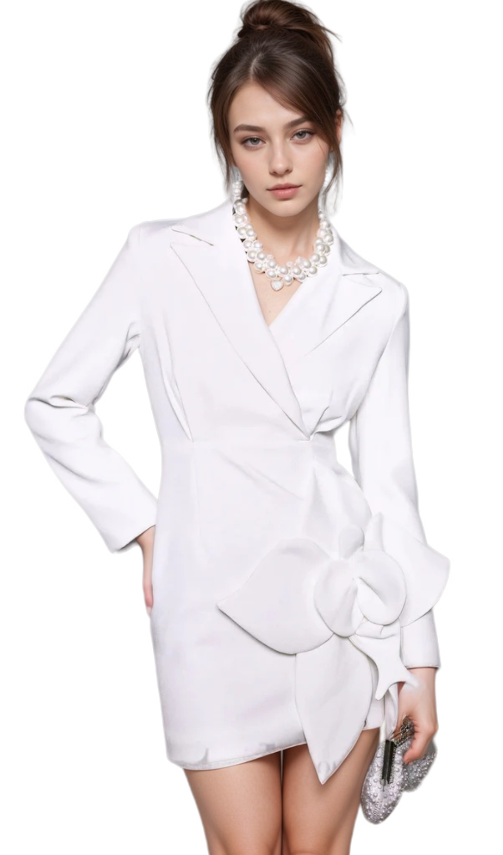 Flowering Girl Women bernice Forina Flower Blazer Dress in white