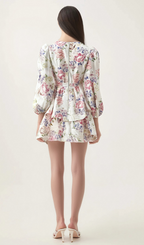 Flowering Girl Women Enora floral-print tiered mini dress
