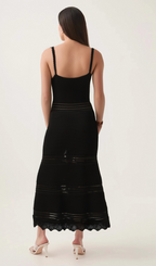 Flowering Girl Women Margot cut-out flared-hem knit midi dress