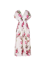 Flowering Girl Women Sonya Pleated Floral Print Maxi Dress in white