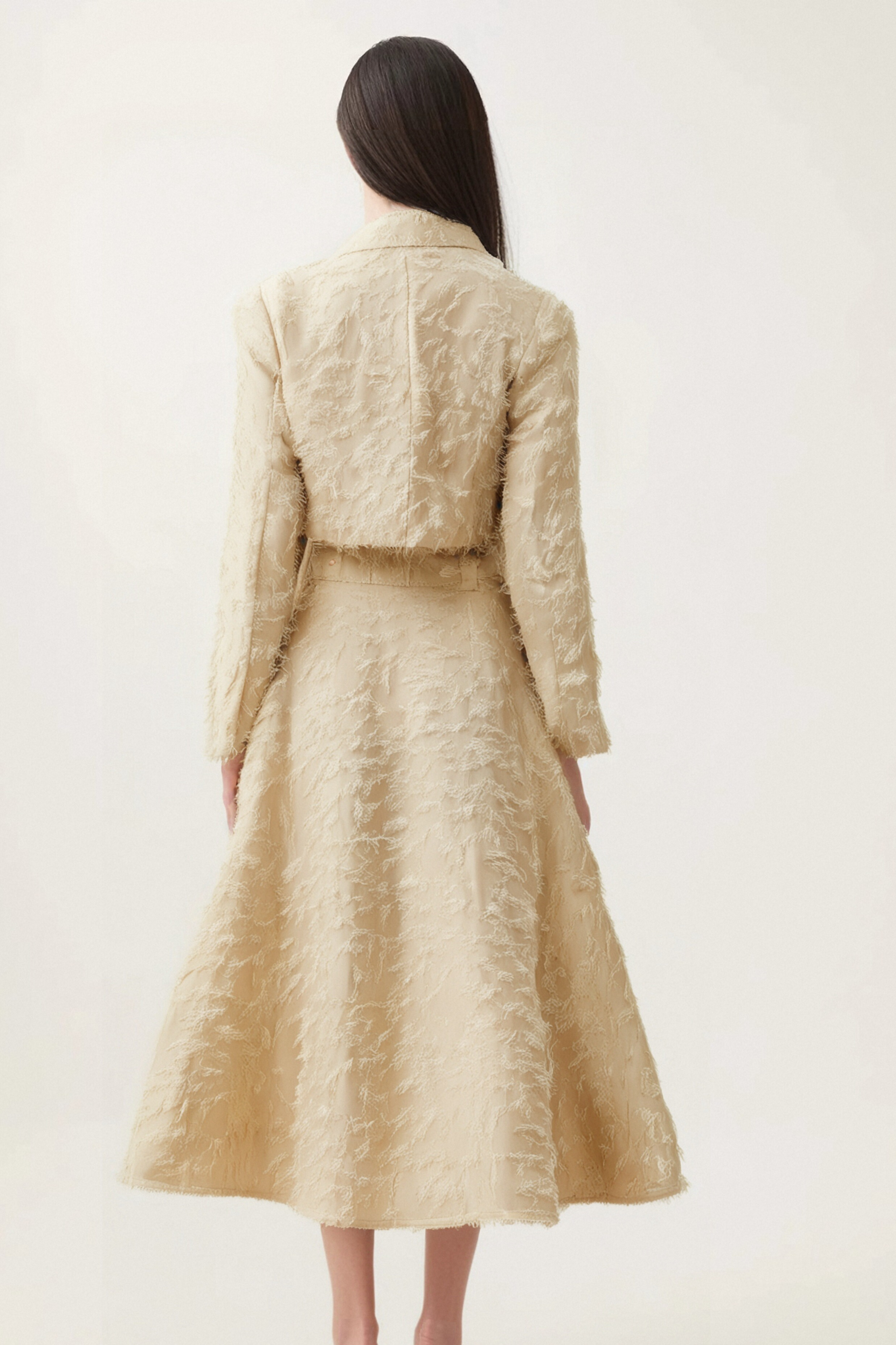 Flowering Girl Women Karine White Fringed Jacket & Skirt Matching Set