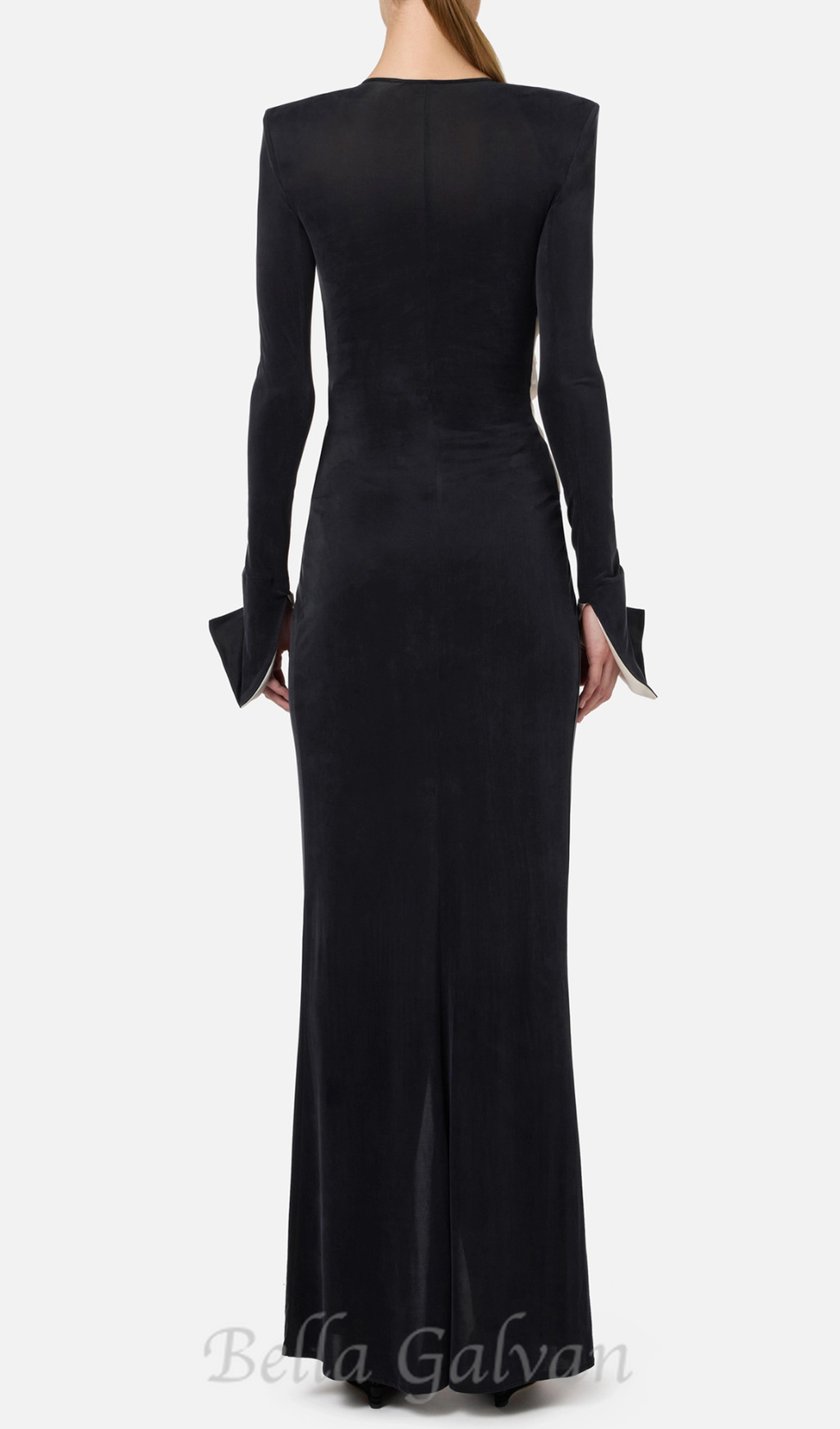 Flowering Girl Women bow black carpet dress in drape jersey