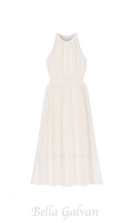 Flowering Girl Women Coralie Heart Lace Midi Dress in white