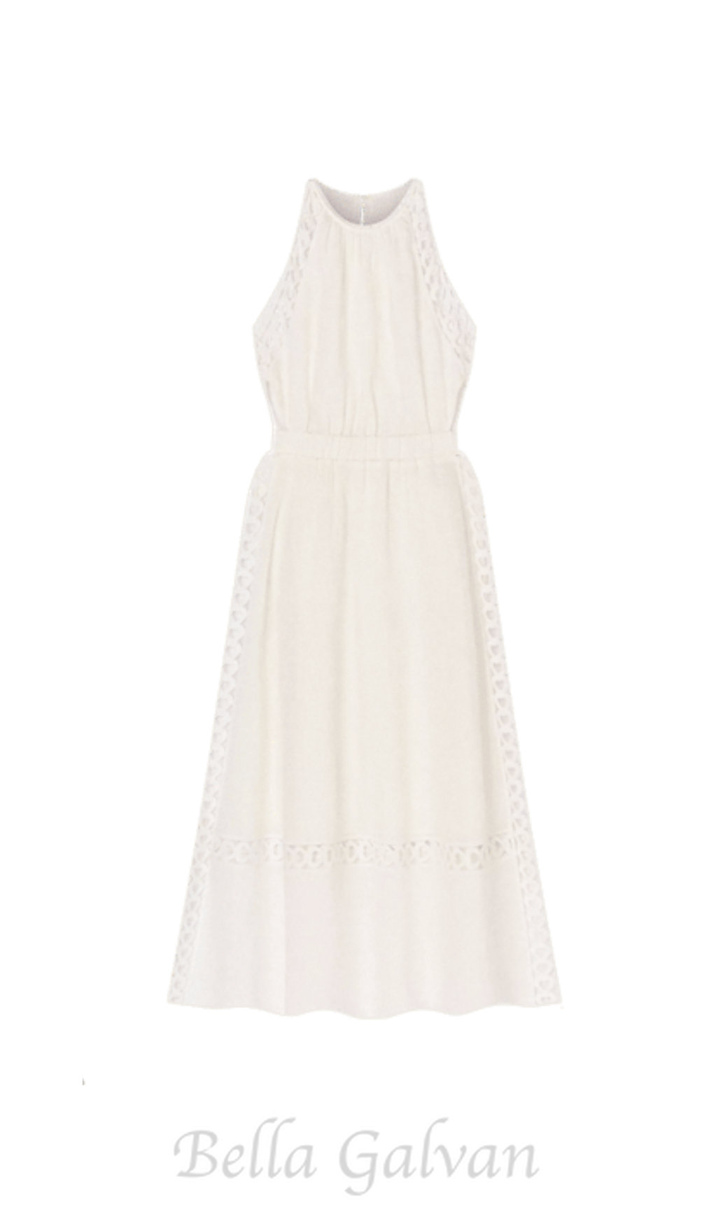 Flowering Girl Women Coralie Heart Lace Midi Dress in white