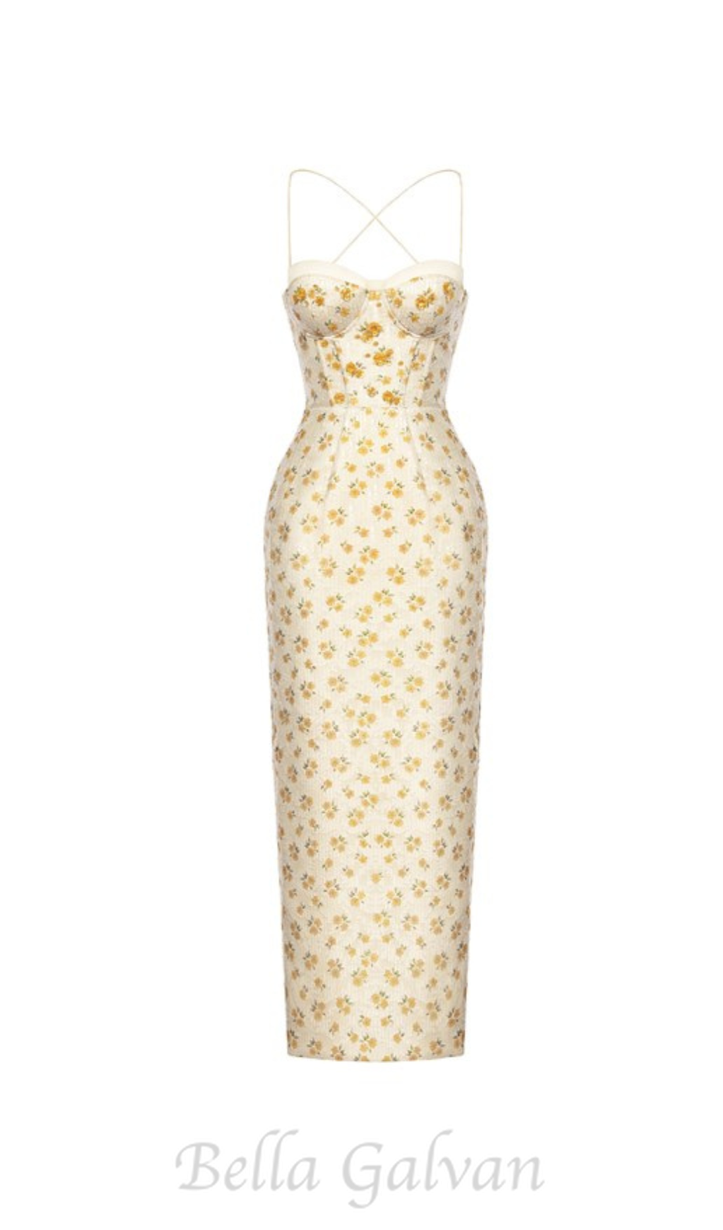 print embroidery maxi dress in beige