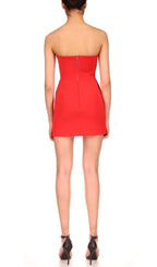 Flowering Girl Women Bandage Sequin Sleeveless Personalised Mini Dress In Red