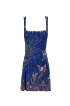 Flowering Girl Women Sylvia Rhinestone Embellished Sky Mini Dress in blue