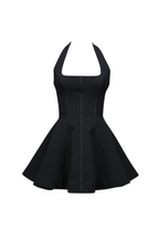 Flowering Girl Women sandy halterneck bow-embellished mini dress in Black