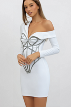 Flowering Girl Women Adorns Asymmetrical One Shoulder White Dress