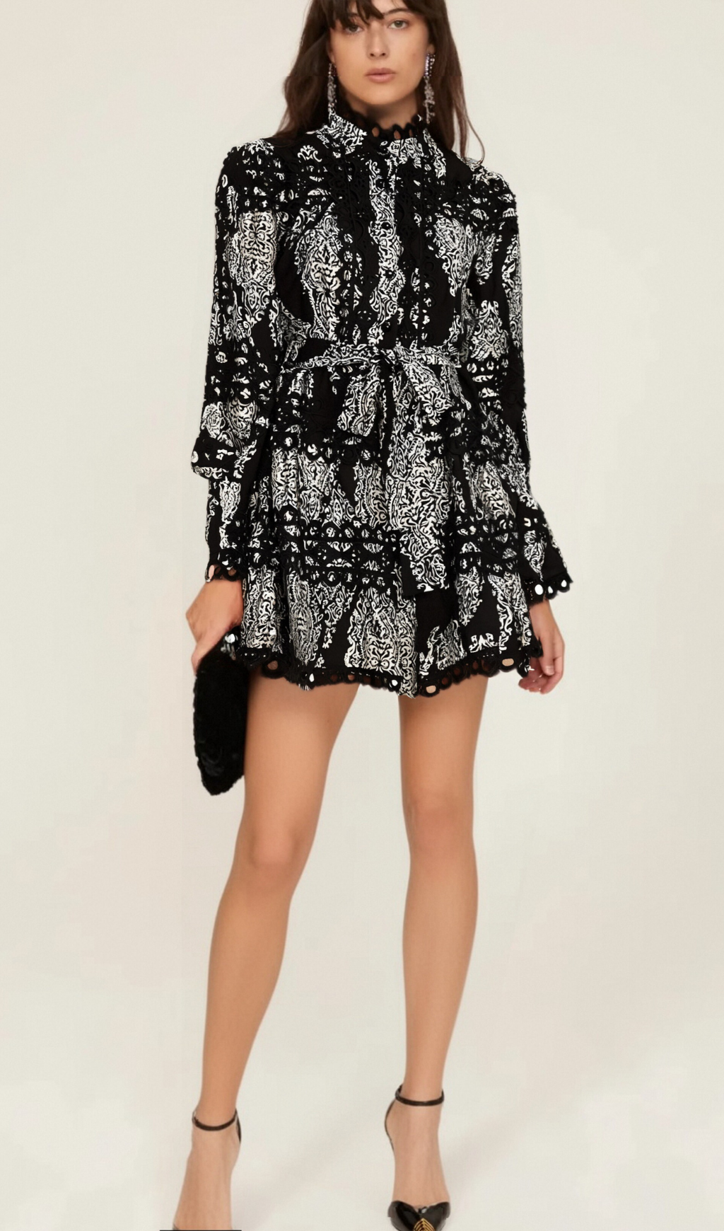 Flowering Girl Women Bérengère black pattern-print mini dress