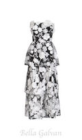 Flowering Girl Women Selene 3D flower Tiered Maxi Dress In Black