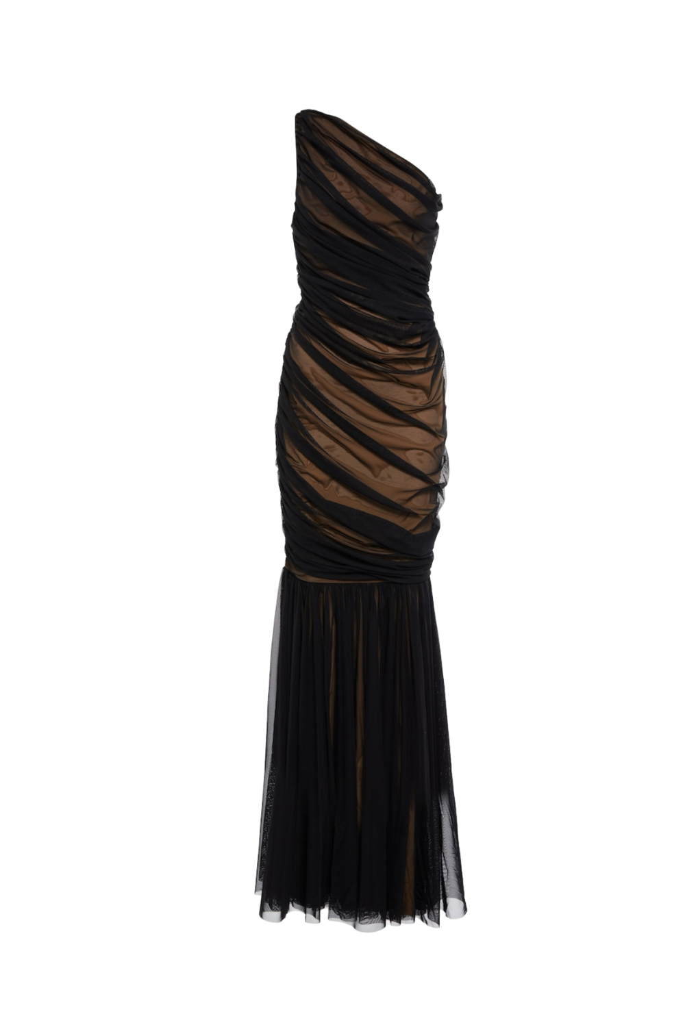 Flowering Girl Women Cadhla One Shoulder Ruched Mesh Maxi Dress