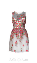 Flowering Girl Women Embroidered Floral white Flare mini Dress