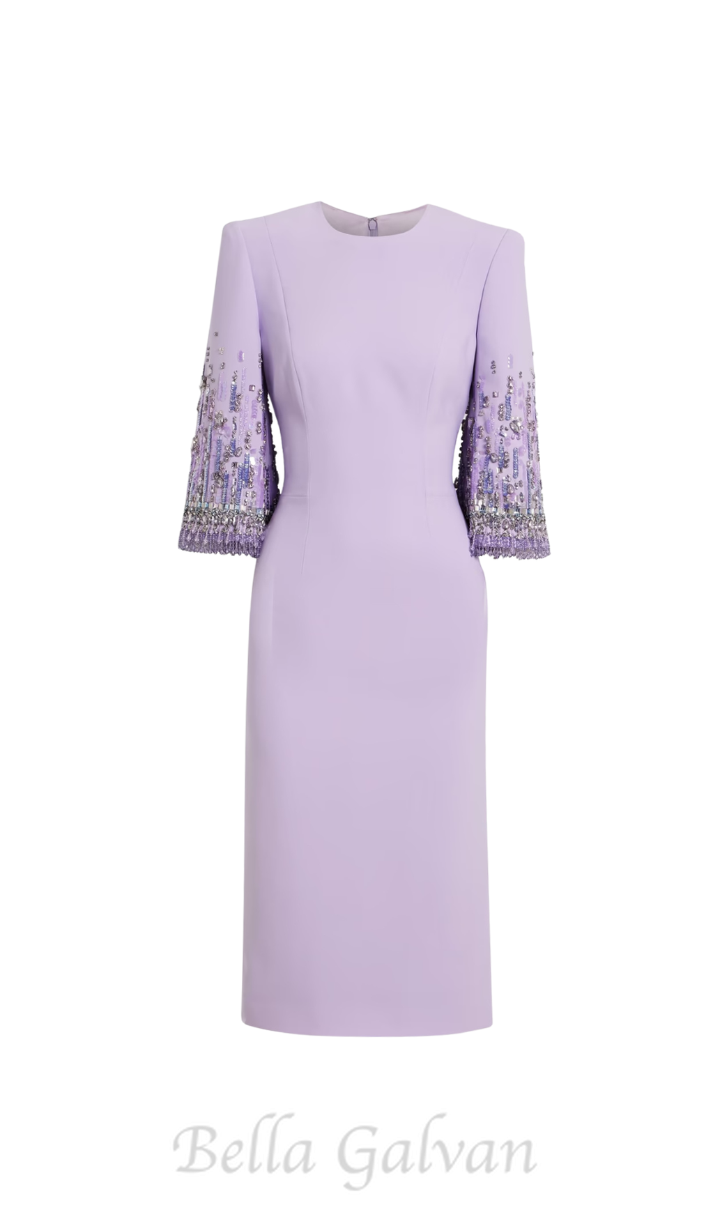 Flowering Girl Women bergman embellished crepe midi dress in lavender