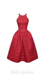 Flowering Girl Women Berry Bell-Shaped mini Dress in red