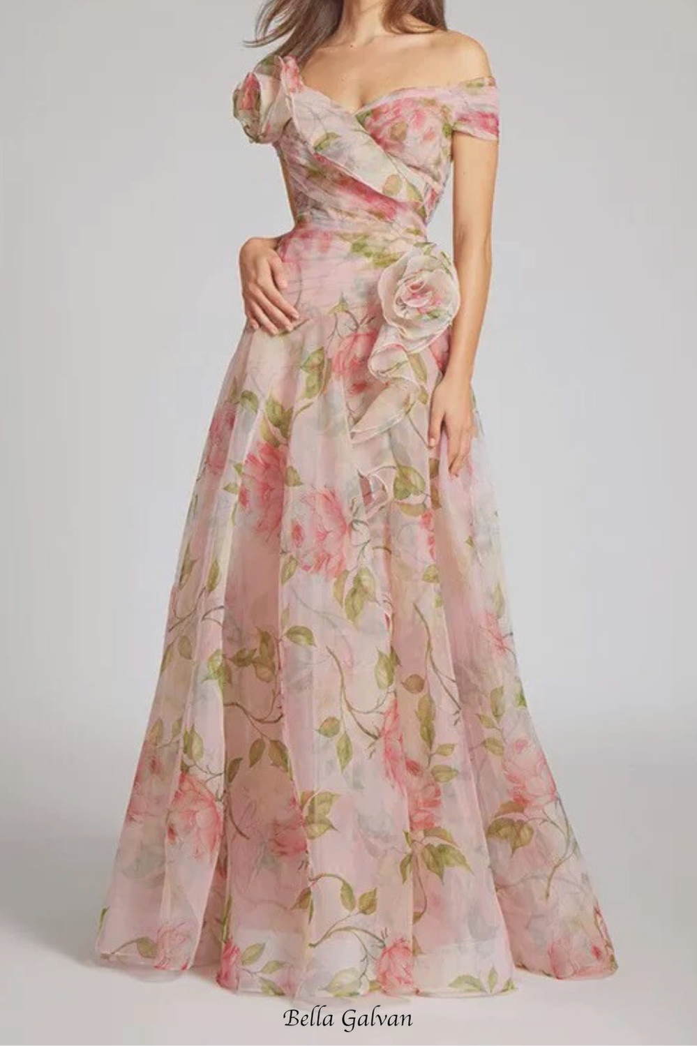 Flowering Girl Women simona Sleeveless Flowers Flounce Maxi Dress