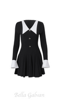 Flowering Girl Women two-tone hollow halter mini dress
