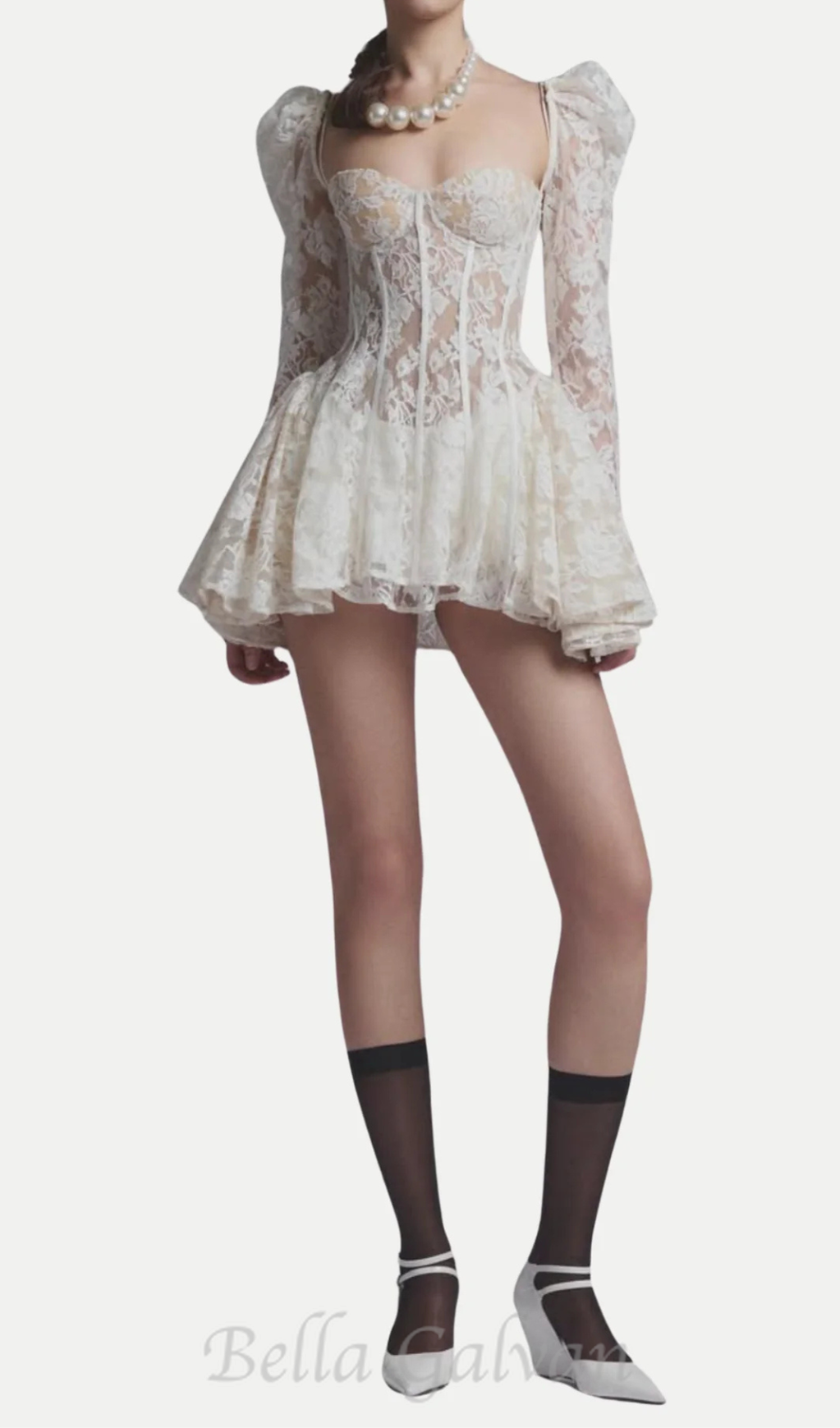 Flowering Girl Women Caitlyn Lace Corset Mini Dress