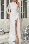 Flowering Girl Women Yvette Pearl Embellished Sequin Maxi Dress In White