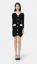 Flowering Girl Women Enora black contrast-color mini dress