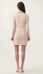 Flowering Girl Women Karine pink long-sleeve patterned-knit mini dress