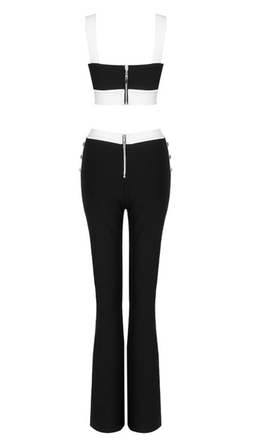 Flowering Girl Women Bandage Suit In Black