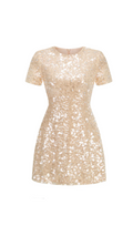 Flowering Girl Women sequin embellished mini dress in gold