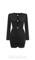 Flowering Girl Women crystal-embellished cutout black mini dress