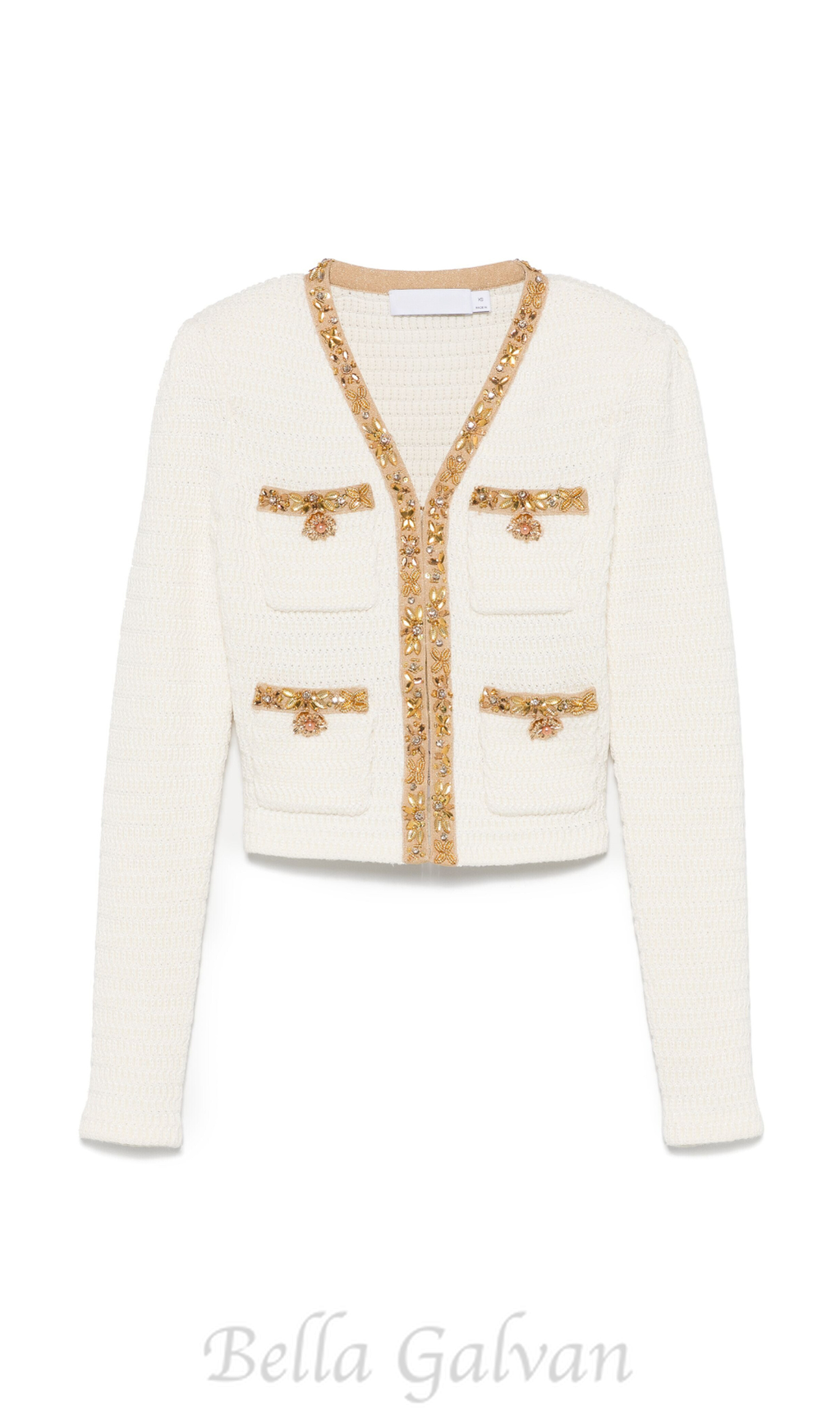 Flowering Girl Women cream lurex knit cardigan