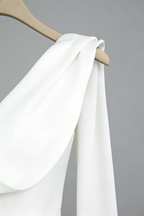 Flowering Girl Women White Asymmetrical One-Shoulder Mini Dress with Sash Tie