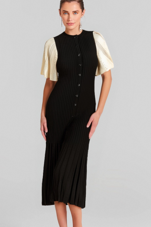 Flowering Girl Women Beulah Knit Midi Dress In Black
