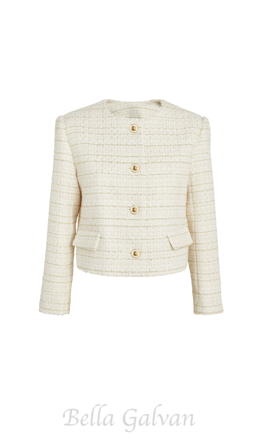 Flowering Girl Women Zally Cropped Tweed Jacket in ecru