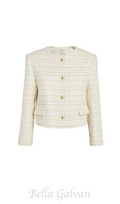Flowering Girl Women Zally Cropped Tweed Jacket in ecru