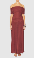 Flowering Girl Women sabina bodycon strapless maxi dress in brick Red